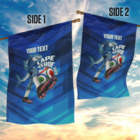 Personalized Cape Verde Football Garden Flag Blue Shark Mascot Cabo Verdean - Gradient Art