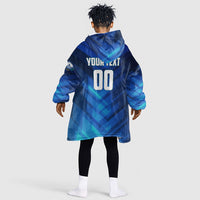Personalized Cape Verde Football Kid Wearable Blanket Hoodie Blue Shark Mascot Cabo Verdean - Gradient Art