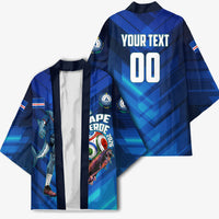 Personalized Cape Verde Football Kimono Blue Shark Mascot Cabo Verdean - Gradient Art
