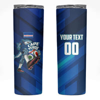 Personalized Cape Verde Football Skinny Tumbler Blue Shark Mascot Cabo Verdean - Gradient Art