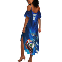 Personalized Cape Verde Football Summer Maxi Dress Blue Shark Mascot Cabo Verdean - Gradient Art