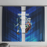 Personalized Cape Verde Football Window Curtain Blue Shark Mascot Cabo Verdean - Gradient Art