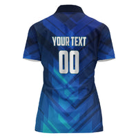 Personalized Cape Verde Football Women Polo Shirt Blue Shark Mascot Cabo Verdean - Gradient Art