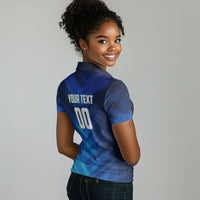 Personalized Cape Verde Football Women Polo Shirt Blue Shark Mascot Cabo Verdean - Gradient Art