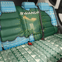 Rwanda Back Car Seat Cover with Green Nature Map Waterfall Sunburst Spirit
