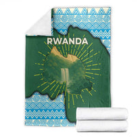Rwanda Blanket with Green Nature Map Waterfall Sunburst Spirit