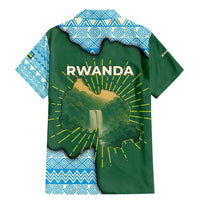 Rwanda Family Matching Mermaid Dress and Hawaiian Shirt with Green Nature Map Waterfall Sunburst Spirit