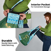 Rwanda Grocery Bag with Green Nature Map Waterfall Sunburst Spirit