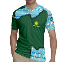 Rwanda Rugby Jersey with Green Nature Map Waterfall Sunburst Spirit