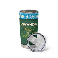 Rwanda Tumbler Cup with Green Nature Map Waterfall Sunburst Spirit