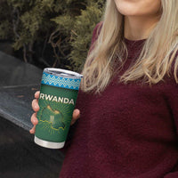 Rwanda Tumbler Cup with Green Nature Map Waterfall Sunburst Spirit