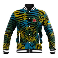 Rwanda Baseball Jacket with Gorilla Family Kwita Izina Leaf Jungle Spirit