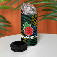 Rwanda 4 in 1 Can Cooler Tumbler with Gorilla Family Kwita Izina Leaf Jungle Spirit
