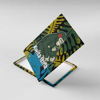 Rwanda Canvas Wall Art with Gorilla Family Kwita Izina Leaf Jungle Spirit