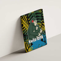 Rwanda Canvas Wall Art with Gorilla Family Kwita Izina Leaf Jungle Spirit