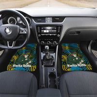 Rwanda Car Mats with Gorilla Family Kwita Izina Leaf Jungle Spirit