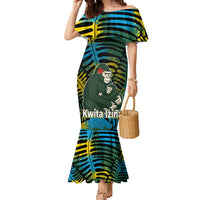 Rwanda Family Matching Mermaid Dress and Hawaiian Shirt with Gorilla Family Kwita Izina Leaf Jungle Spirit