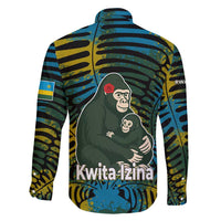 Rwanda Family Matching Puletasi and Hawaiian Shirt with Gorilla Family Kwita Izina Leaf Jungle Spirit