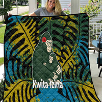 Rwanda Quilt with Gorilla Family Kwita Izina Leaf Jungle Spirit