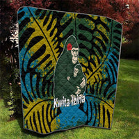 Rwanda Quilt with Gorilla Family Kwita Izina Leaf Jungle Spirit