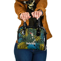 Rwanda Shoulder Handbag with Gorilla Family Kwita Izina Leaf Jungle Spirit