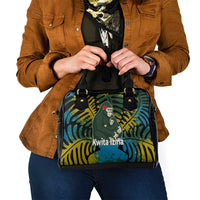 Rwanda Shoulder Handbag with Gorilla Family Kwita Izina Leaf Jungle Spirit