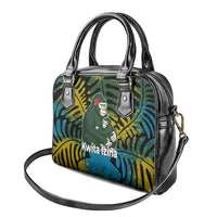 Rwanda Shoulder Handbag with Gorilla Family Kwita Izina Leaf Jungle Spirit