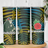 Rwanda Skinny Tumbler with Gorilla Family Kwita Izina Leaf Jungle Spirit