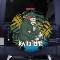 Rwanda Spare Tire Cover with Gorilla Family Kwita Izina Leaf Jungle Spirit