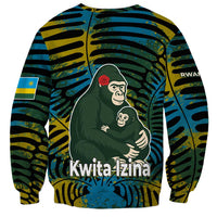 Rwanda Sweatshirt with Gorilla Family Kwita Izina Leaf Jungle Spirit