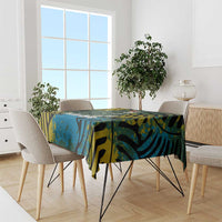 Rwanda Tablecloth with Gorilla Family Kwita Izina Leaf Jungle Spirit