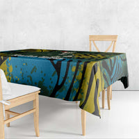 Rwanda Tablecloth with Gorilla Family Kwita Izina Leaf Jungle Spirit