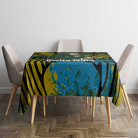 Rwanda Tablecloth with Gorilla Family Kwita Izina Leaf Jungle Spirit