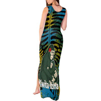 Rwanda Tank Maxi Dress with Gorilla Family Kwita Izina Leaf Jungle Spirit