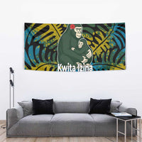 Rwanda Tapestry with Gorilla Family Kwita Izina Leaf Jungle Spirit