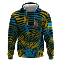 Rwanda Zip Hoodie with Gorilla Family Kwita Izina Leaf Jungle Spirit