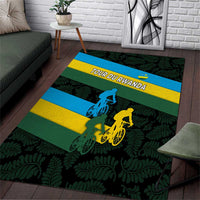 Rwanda Area Rug with Tour du Rwanda Cycling Race Flag Stripe Spirit