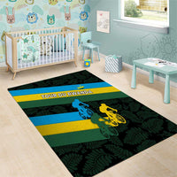 Rwanda Area Rug with Tour du Rwanda Cycling Race Flag Stripe Spirit