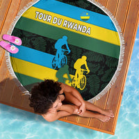 Rwanda Beach Blanket with Tour du Rwanda Cycling Race Flag Stripe Spirit