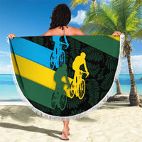 Rwanda Beach Blanket with Tour du Rwanda Cycling Race Flag Stripe Spirit