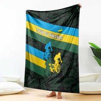 Rwanda Blanket with Tour du Rwanda Cycling Race Flag Stripe Spirit
