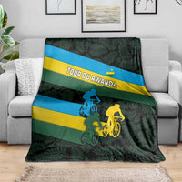 Rwanda Blanket with Tour du Rwanda Cycling Race Flag Stripe Spirit
