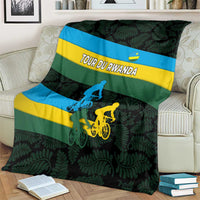 Rwanda Blanket with Tour du Rwanda Cycling Race Flag Stripe Spirit