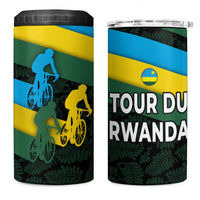 Rwanda 4 in 1 Can Cooler Tumbler with Tour du Rwanda Cycling Race Flag Stripe Spirit