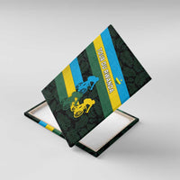 Rwanda Canvas Wall Art with Tour du Rwanda Cycling Race Flag Stripe Spirit