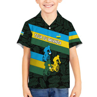 Rwanda Family Matching Puletasi and Hawaiian Shirt with Tour du Rwanda Cycling Race Flag Stripe Spirit