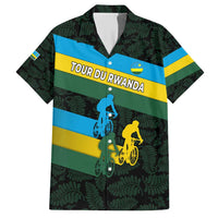 Rwanda Family Matching Short Sleeve Bodycon Dress and Hawaiian Shirt with Tour du Rwanda Cycling Race Flag Stripe Spirit