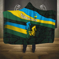 Rwanda Hooded Blanket with Tour du Rwanda Cycling Race Flag Stripe Spirit