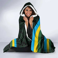 Rwanda Hooded Blanket with Tour du Rwanda Cycling Race Flag Stripe Spirit
