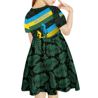 Rwanda Kid Short Sleeve Dress with Tour du Rwanda Cycling Race Flag Stripe Spirit